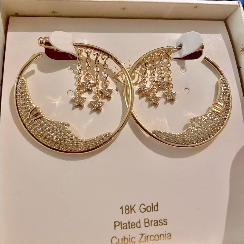 Moon and star earrings